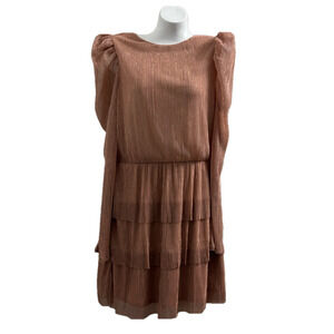 TCEC Pink and Gold Tiered Ruffled Sundress size Medium